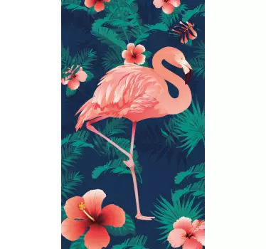 Großer Flamingo Tier Kühlschrank Aufkleber - TenStickers