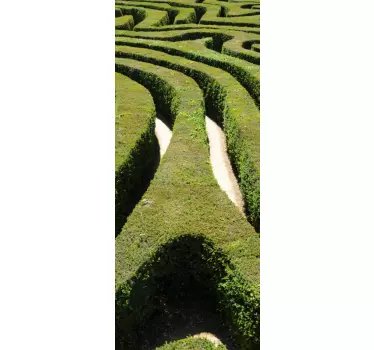 Türaufkleber kompliziertes grünes labyrinth - TenStickers