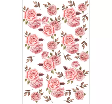 Rosa Blumen Kühlschrankaufkleber - TenStickers