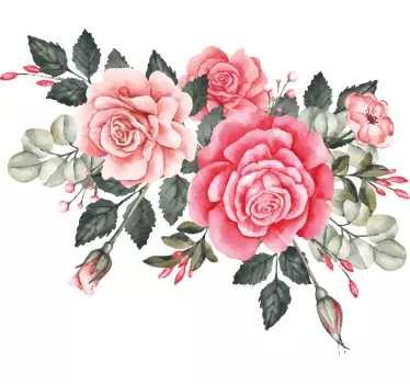 Strauß rosa Blumen Wandtattoo - TenStickers