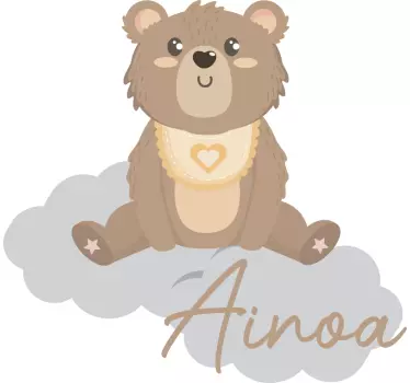 Wandtattoo kinderzimmer süßer bär mit namen - TenStickers