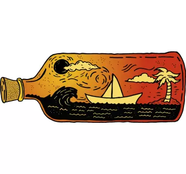 Laptop Sticker Tropische Flasche - TenStickers