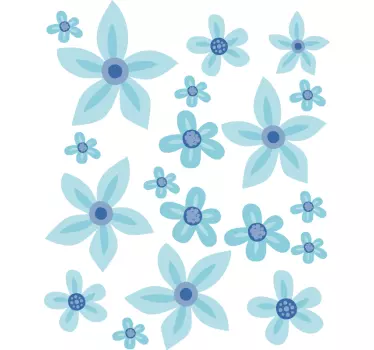 Fahrrad Sticker Blaue Blumen - TenStickers