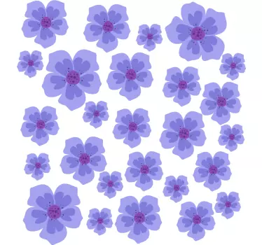 Lila Blumen Fahrrad Aufkleber - TenStickers