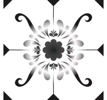 Bodenaufkleber florales Fliesenmuster - TenStickers
