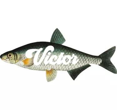 Wandtattoo Schlafzimmer Fisch Karpfen mit Name - TenStickers