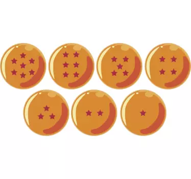 Comic Aufkleber Sieben Dragon Balls - TenStickers