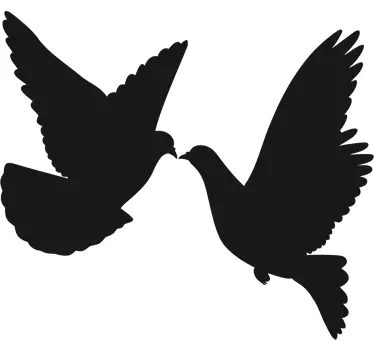 Fensteraufkleber Taubenpaar Silhouette - TenStickers