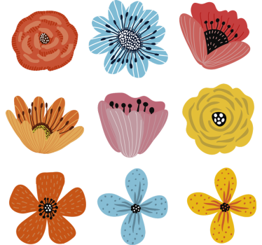 Fahrrad Aufkleber Rahmen bunte Blumen - TenStickers