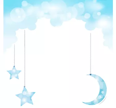 Hängender Mond und Sterne Aufkleber - TenStickers