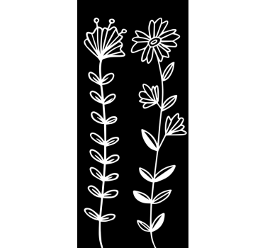 Wasserfeste Folie für Dusche zwei Arten von Blumen - TenStickers