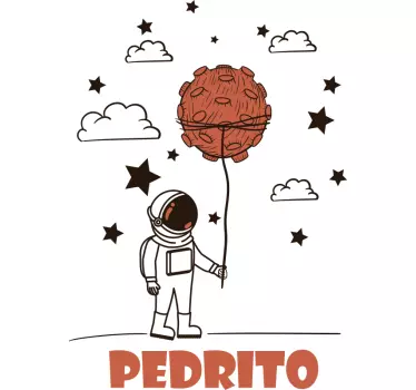 Wandtattoo kinderzimmer astronaut mit ballon design - TenStickers