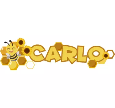 Wandtattoo Kinderzimmer personalisierter name mit biene - TenStickers