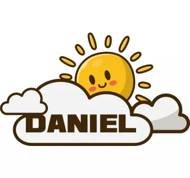 Wandstickers Kinderzimmer Sonne über Wolke - TenStickers