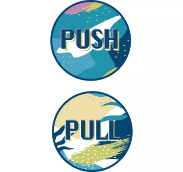 Folie Tür push- und pull-beschilderung - TenStickers