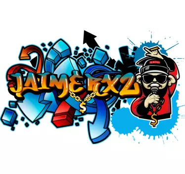 Graffiti Rapper mit Namen Wandtattoo Jugendzimmer - TenStickers
