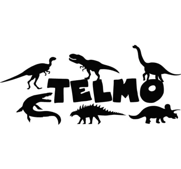 Personalisierter Aufkleber Dinosaurier mit Namen - TenStickers