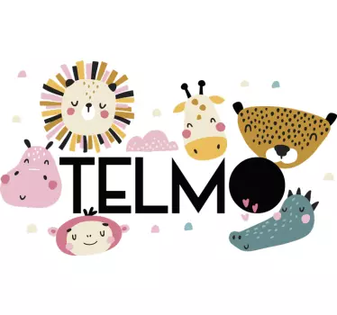 Wandtattoo Kinderzimmer freundliche tiergesichter - TenStickers