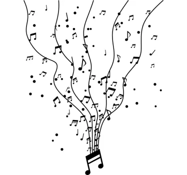 Wandtattoo musik notenfluss - TenStickers
