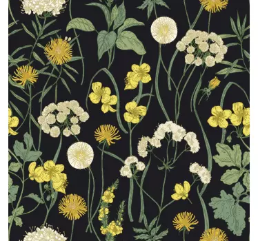 Klebefolie für Möbel gelbes Blumenmuster - TenStickers
