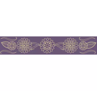 Wandtattoo Ornament Blumen paisley ecke - TenStickers