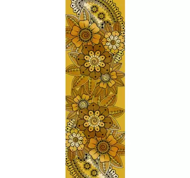 Folie Kühlschrank kräftiges blumenmuster - TenStickers