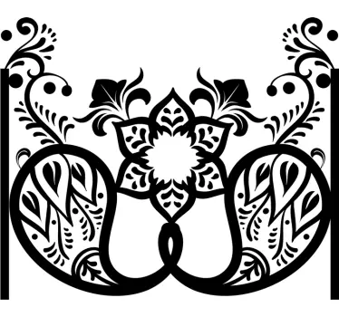 Wandtattoo bett aufwendiges botanisches motiv - TenStickers