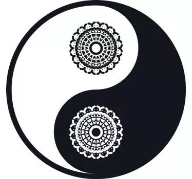 Yin und Yang Paisley Laptop Sticker - TenStickers