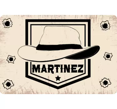 Laptop Aufkleber cowboyhut-design mit individuellem namen - TenStickers