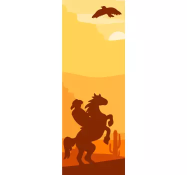 Folie Tür reiten-silhouette - TenStickers