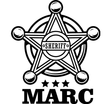 Wandtattoo Zitat personalisierter sheriffsternname - TenStickers