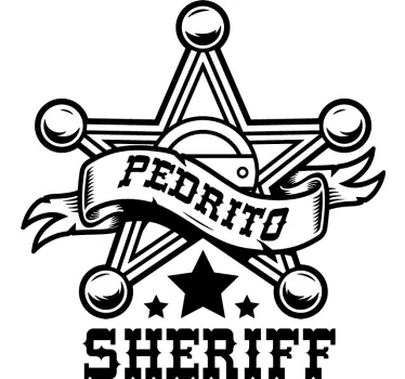 Folie Tür personalisiertes schmuckstück im sheriff-stil - TenStickers
