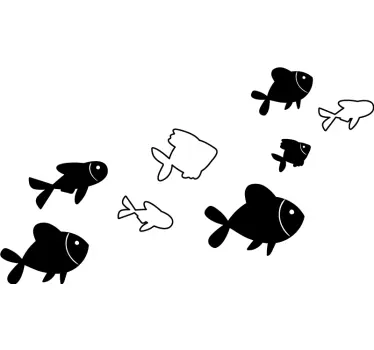 Wandtattoo Badezimmer stilisierte unterwasserlebewesen - TenStickers