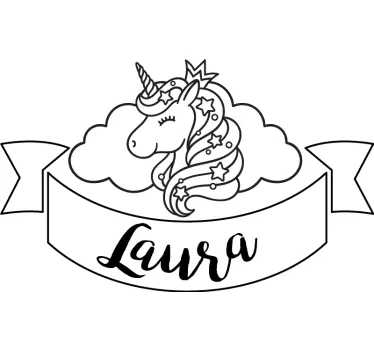 Wandtattoo Kinderzimmer einhorn benutzerdefinierter name - TenStickers
