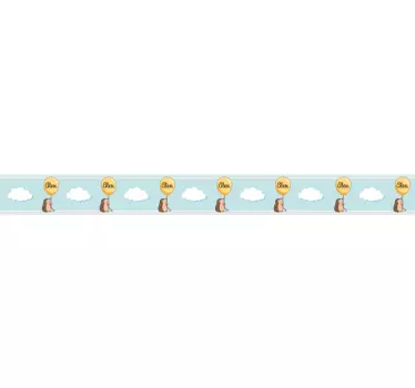Bordüre selbstklebend süße igelballons - TenStickers
