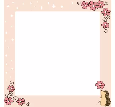 Spiegel aufkleber mit charmantem blumenrahmen - TenStickers