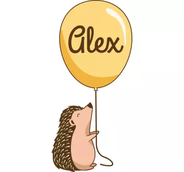 Wandtattoo Kinderzimmer ballon-messlatte igel - TenStickers