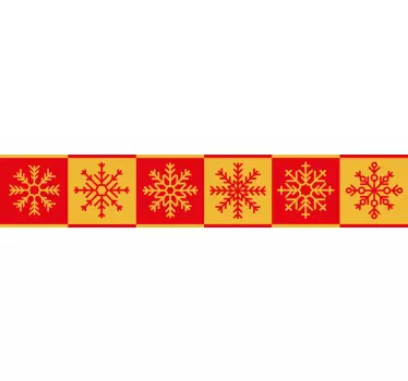 Bordüre selbstklebend festliches schneeflockenmuster - TenStickers