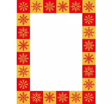 Wandtattoo bilderrahmen schneeflockenrand design - TenStickers