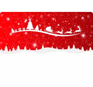 Laptop Aufkleber festlicher weihnachtsmannschlitten - TenStickers