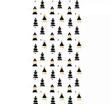 Kühlschrank Aufkleber schwarz goldene Tannen - TenStickers