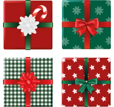 Weihnachtsaufkleber geschenkmuster kollektion - TenStickers