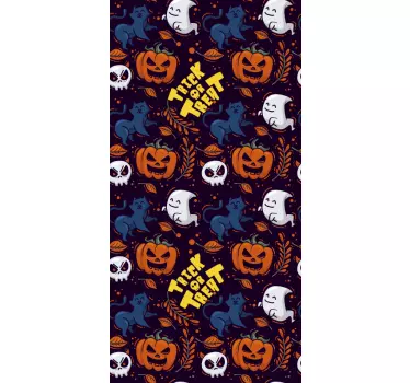 Folie tür mit gruseligem halloween-muster - TenStickers