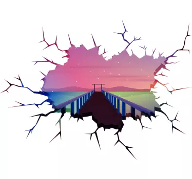 Wandtattoo visuelle Effekte 3D sterne brücke - TenStickers