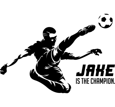 Schießender Fußballspieler mit Namen Wandtattoo Fußball - TenStickers