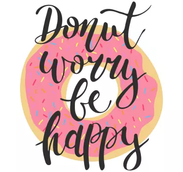 Aufkleber Text Donuts sorgen sich glücklich donut - TenStickers