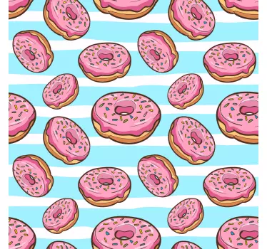 Folie kühlschrank mit verspieltem donut-muster - TenStickers