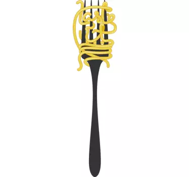 Wandtattoo Essen Gabel mit spaghetti - TenStickers