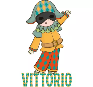 Wandtattoo Kinderzimmer bunter hofnarr - TenStickers