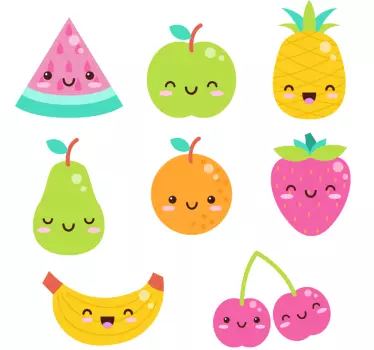 Aufkleber Früchte 8 süße obstpackung - TenStickers
